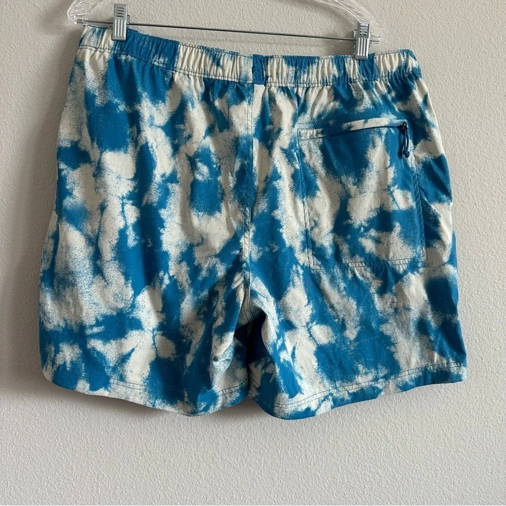The North Face Men’s Class V Pull On Shorts Retro Blue Tie-Dye Printed Size XL